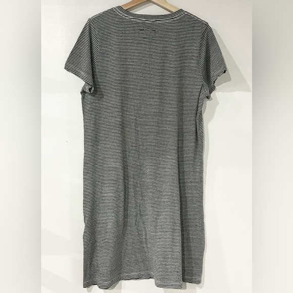 Current/Elliott The Beatnik‎ Cotton Tee Dress in Racer Stripe Gray White L - Picture 5 of 7